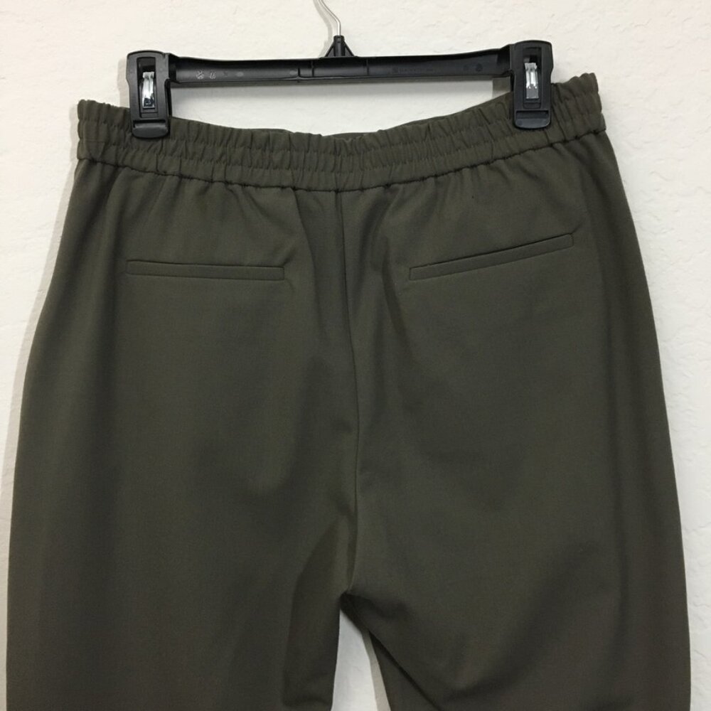 All Saints Size 6 Green Pleated Front Tapered Leg Pull On Stretch Trouser Pants - Picture 5 of 12